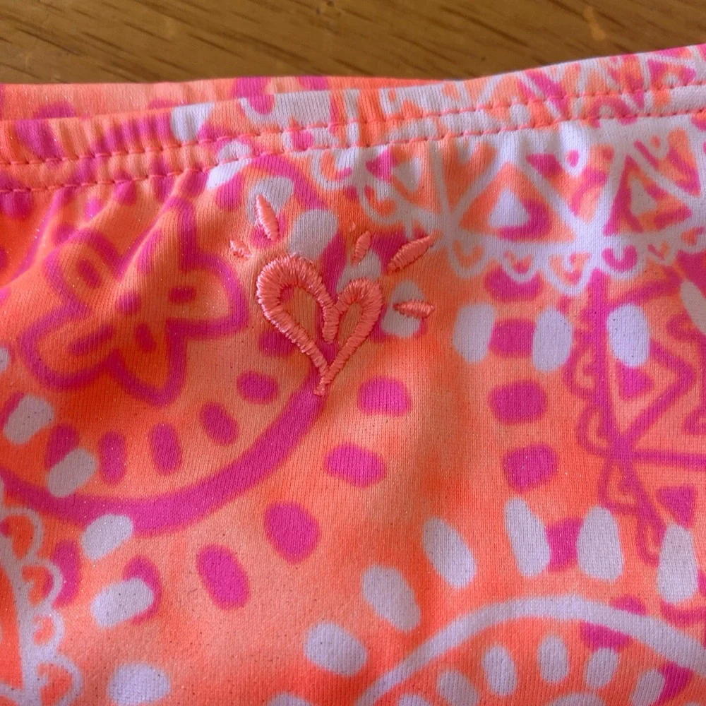 Justice Girls Size 10 Pink Sherbet Bikini Set Coral Swim New Without Tags